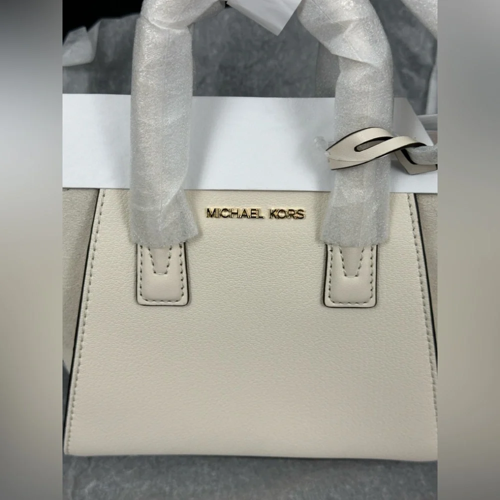 Michael Kors - Avril Extra-Small Leather Crossbody Satchel Light Cream       NWT - Picture 14 of 15